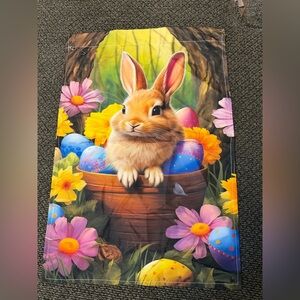 Easter Bunny Garden Flag with Colorful Eggs